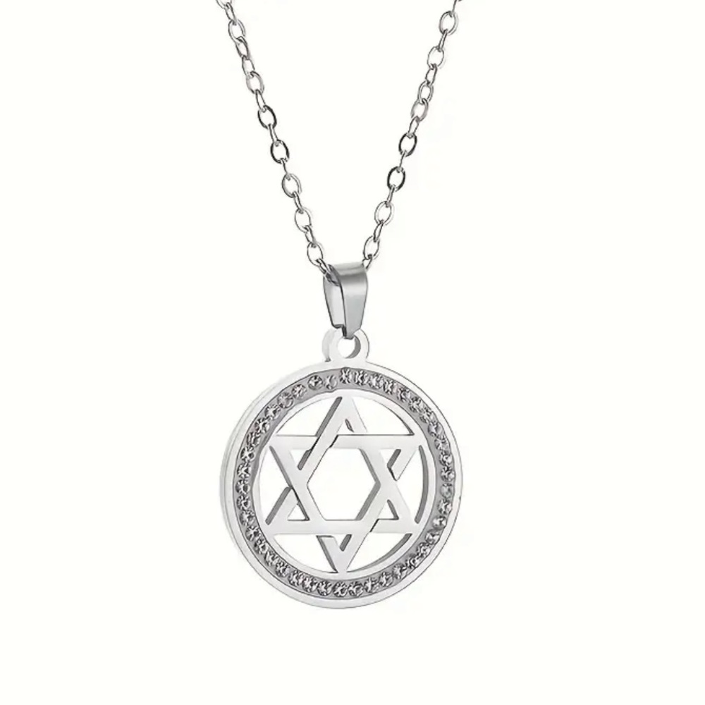New Silver Star of David Pendant Necklace